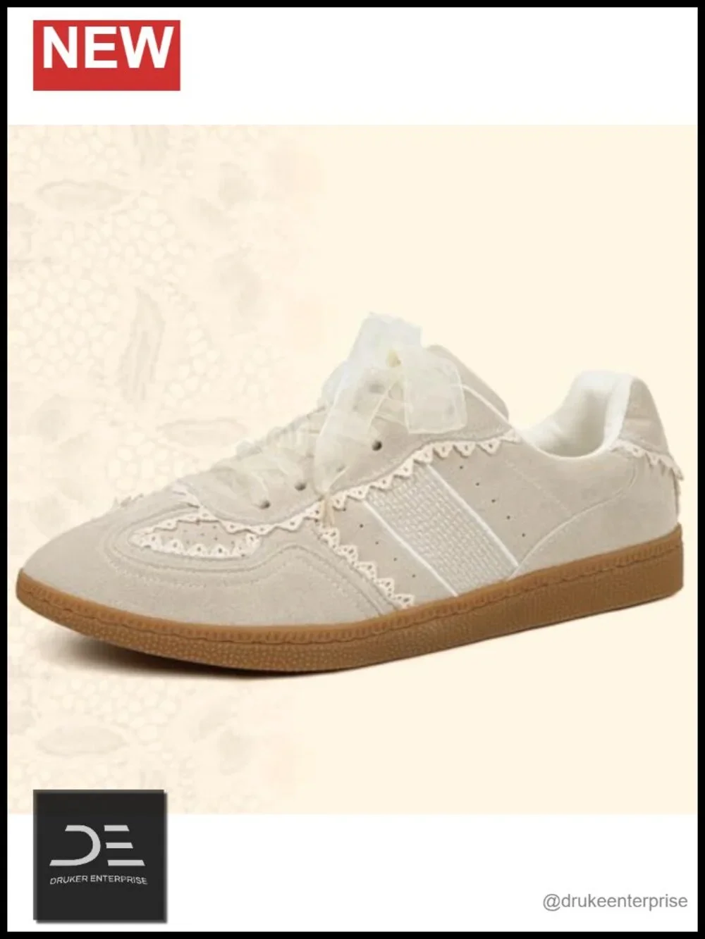 Suede Lace-Up Sneakers with Memory Foam Insole Interchangeable Laces
